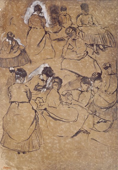 Twelve Studies of Women in Costume of the Second Empire by Edgar Degas